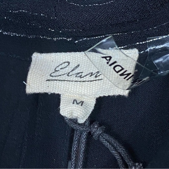 ELAN Shimmer Stripe Maxi Dress Black Silver - Picture 14 of 15